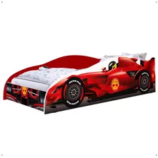 Cama Carro Solteiro Fórmula F1 Corrida Piloto Menino Cor Vermelho Foto  mini 1