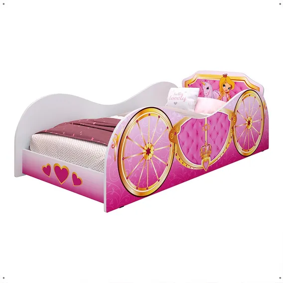 Cama Carruagem Solteiro Princessa Unicornio Quarto Menina Cor Princesa Unic贸rnio Foto 1