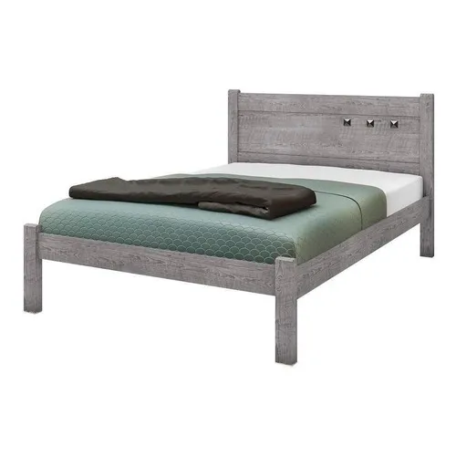 Cama Casal Framar Paola Mdf Cabeceira Cinza Foto 1