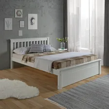 Cama Casal Inglesa Em Madeira Maciça Cor Branco Cama Casal Inglesa Peseira Fechada Foto mini 1