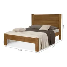 Cama Casal Lara 100% Madeira Maciça - Castanho Foto  mini 1