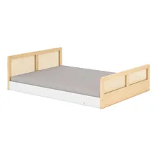 Cama Casal Lift Em Madeira Maciça Com Rattan Casatema Foto mini 4