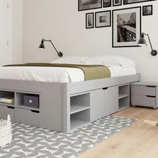 Cama Casal Multifuncional Madeira Maciça 6 Gavetas Ffwt Foto  mini 1