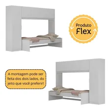Cama Com Guarda-roupas E Escrivaninha Multimóveis Mp4123 Cor Branco/Rustic Foto mini  3