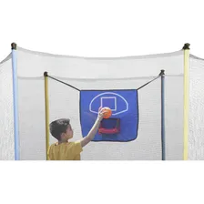 Cama Elástica Pula Pula 2,74m Com Rede E Cesta De Basquete Lona De Salto Vermelho Foto mini  2