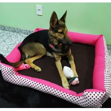 Cama Grande Cachorro Grande 95x95 Com Ziper 100% Lavável Cor marrom com patinhas Foto mini 4