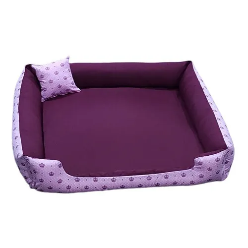 Cama Grande Cachorro Grande 95x95 Com Ziper 100% Lavável Cor vinho corôa Foto 1