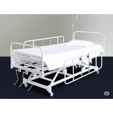 Cama Hospitalar 6 Movimentos Com Elevação De Leito Manual Com 3 Manivelas + Grades Foto mini 2