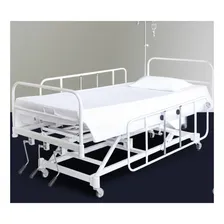 Cama Hospitalar 6 Movimentos Com Elevação De Leito Manual Com 3 Manivelas + Grades Foto mini 1