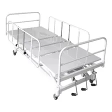 Cama Hospitalar 6 Movimentos Com Elevação De Leito Manual Com 3 Manivelas + Grades Foto mini 4