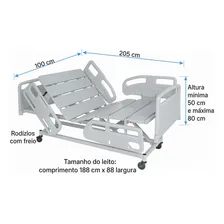 Cama Hospitalar Elétrica 8 Movimentos Motorizada Com Regulagem De Altura Com Colchão D33 Foto mini 2