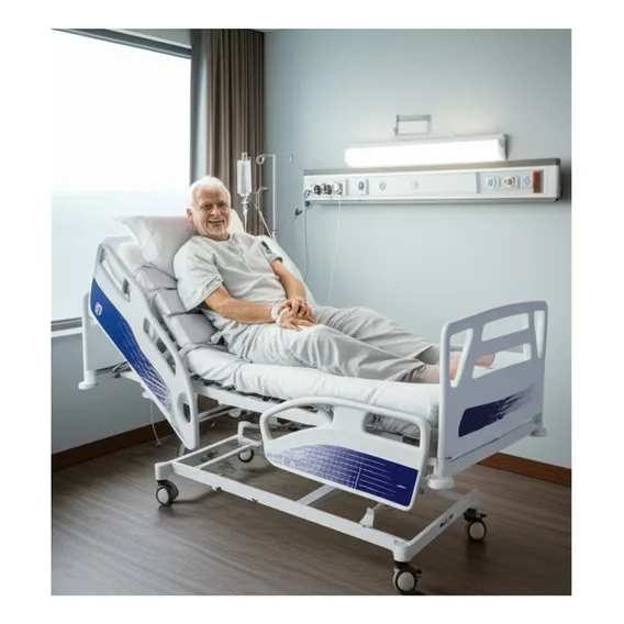 Cama Hospitalar Elétrica Trendelemburg + Pro Clive Articulada Posição Poltrona + Colchão D33 Foto 1