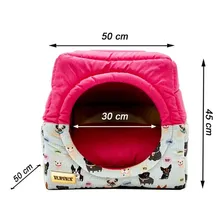Cama Iglu E Toca Para Cachorro Impermeavel Luppet Rosa G Foto mini  2