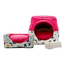 Cama Iglu E Toca Para Cachorro Impermeavel Luppet Rosa G Foto  mini 1