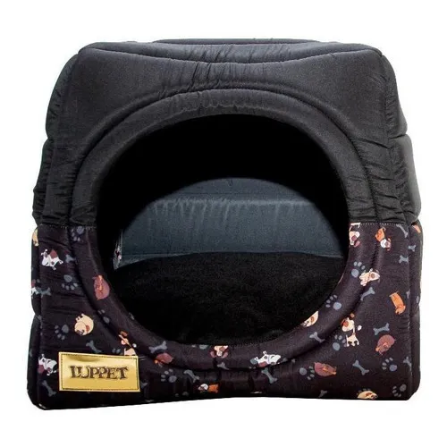 Cama Iglu E Toca Para Cachorro Luppet Luxo Preto Cachorro Foto 1