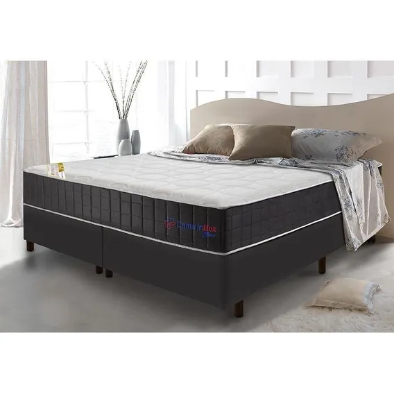 Cama inBox Conjunto Cloud 198x158cm cinza queen Foto 1