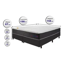 Cama inBox Conjunto Cloud 198x158cm cinza queen Foto mini  2