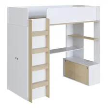 Cama Infantil Alta Multifuncional Office Com Colchão Cor Branco Foto mini 4