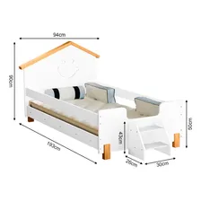 Cama Infantil Com Colchão Solteiro Alegra Cor Branco e Mel Cama Infantil Criança Foto mini 3