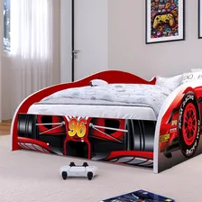 Cama infantil F96 decoração quarto infantil menino carro corrida mini cama Lojas RPM Foto mini  3