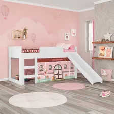 Cama Infantil Menina Com Escorregador Doce Casinha Joy Foto mini  2
