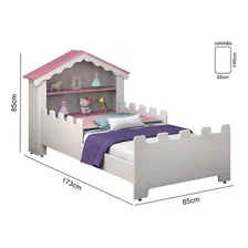 Cama Infantil Princesa Com Estante Nicho Organizador Casinha Cor Rosa Princesa Castelo Foto mini 2