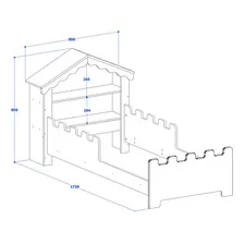 Cama Infantil Princesa Com Estante Nicho Organizador Casinha Cor Rosa Princesa Castelo Foto mini 3