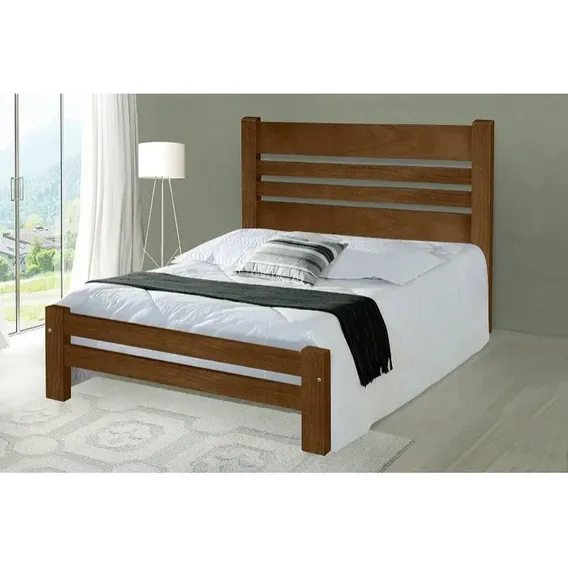 Cama King Size Prime Madeira Maciça Angelim/tauari Imbuia Foto 1