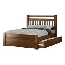 Cama Madeira Maciça Queen Orleans Com 4 Gavetas Bedroom Cor Castanho Foto mini 1