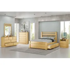 Cama Madeira Maciça Queen Orleans Com 4 Gavetas Bedroom Cor Castanho Foto mini 3