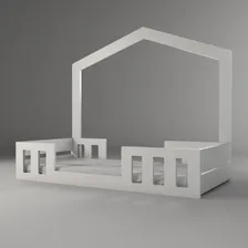 Cama Montessori Com Casinha Play Timber Branco Foto mini 2