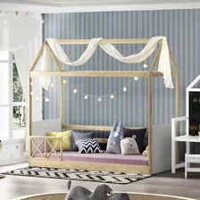 Cama Montessoriano ReversÃvel Com Grade Casinha Garden Cor Branco Foto mini 1