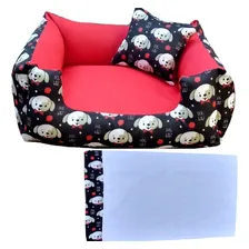Cama Para Cachorros Medios Caminha De Cachorro Medio 60x60 Cor Vermelho Foto mini 1