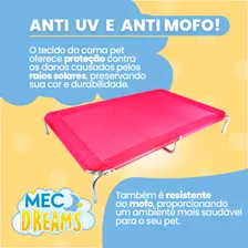 Cama Para Cães Suspensa Higiênica Resistente Rosa Tamanho G Mec Dreams Ortopédica Lavável Mec G Pet Foto mini  3