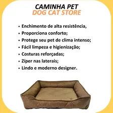 Cama Pet Dog Lavável Com Zíper Suede Para Cachorros Grandes Cor Marrom Desenho Lisa Foto mini  3