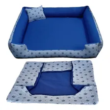 Cama Pra Cachorros Grandes Cama Pet 95 X 95 Cm + Capa Extra Cor Cama Azul + Capa Azul Foto mini 1