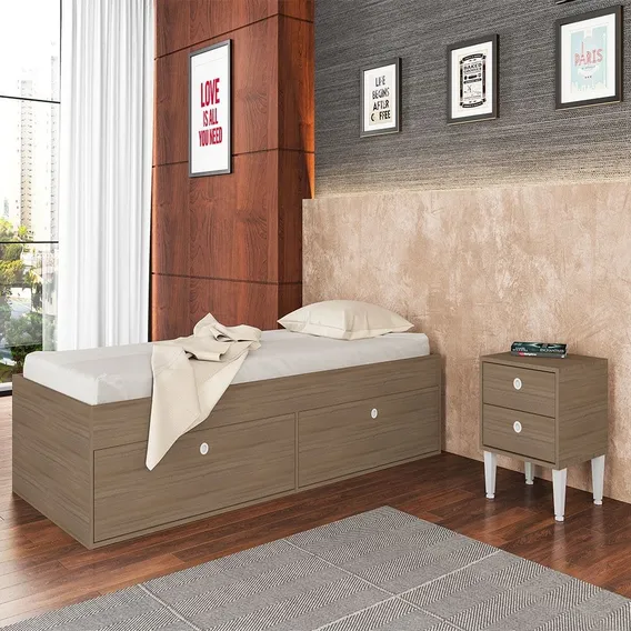 Cama Quarto Solteiro 4 Portas Tókio Montana - Art In Móveis Foto 1
