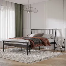 Cama Queen Em A莽o Beg么nia Cabecasa Madeiramadeira Foto mini 1