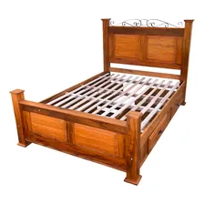 Cama Queen Rustica Madeira De Demolição 4 Gavetas Peroba Cor Natural Cama Queen Com Gavetas Foto  mini 1