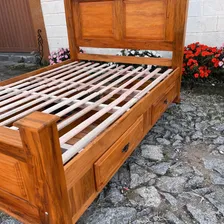 Cama Queen Rustica Madeira De Demolição 4 Gavetas Peroba Cor Natural Cama Queen Com Gavetas Foto mini  2