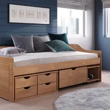 Cama Solteiro 5 Gavetas E Nicho Madeira Maciça Floro Gb Foto mini 1