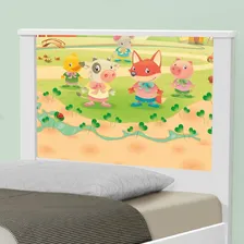 Cama Solteiro Adesivada Fazendinha Animais Com Colchão Cor Branco Foto mini 3