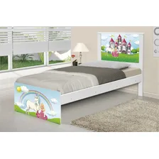 Cama Solteiro Adesivada Princesa Encantada Cor Branco Foto mini  2
