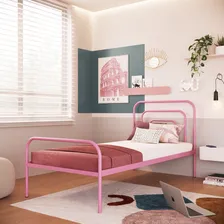 Cama Solteiro Barata Em Ferro Juliet Cor Rosa Foto  mini 1