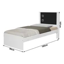 Cama Solteiro Barcelona Branco Preto Flex Tebarrot Foto mini  3