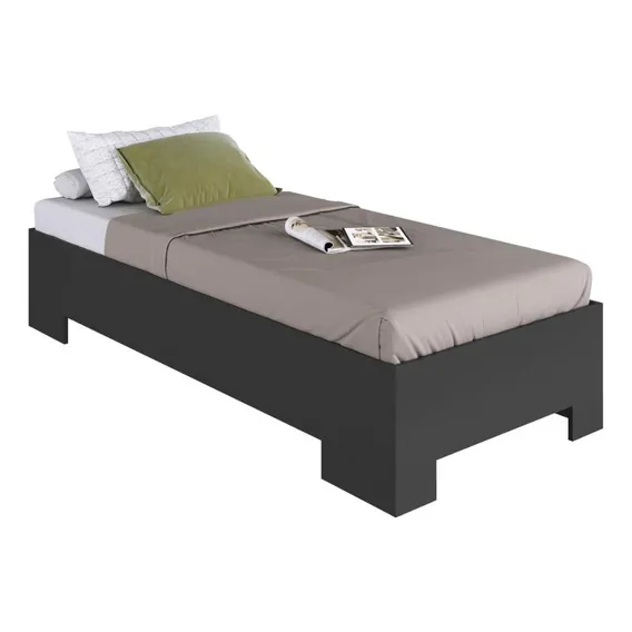 Cama Solteiro Box Com Estrado Cx1080 190x80cm Grafite Foto 1