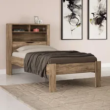 Cama Solteiro Cabeceira Baú E Nicho Prateleira Invicta C Foto mini 1