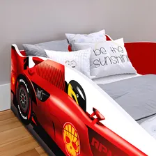 Cama Solteiro Carro F1 100% Mdf - Vermelho 11028 Foto mini 4