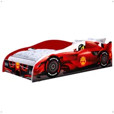 Cama Solteiro Carro F1 100% Mdf - Vermelho 11028 Foto  mini 1
