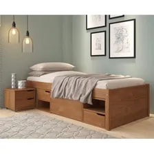 Cama Solteiro Com 3 Gavetas E 1 Mesa De Cabeceira Charme Foto mini 2